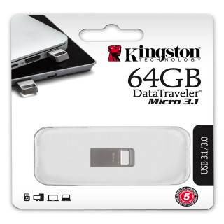 Fleš pen 64GB, metalni D Travel 3.1 micro Kingston 