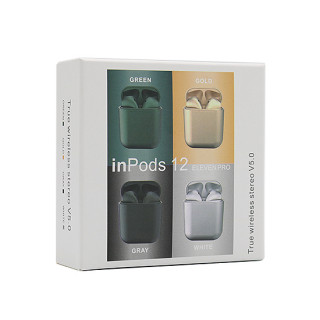 Slusalice Bluetooth Airpods InPods 12 metalic siva 