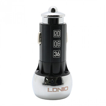 Auto punjac LDNIO C1 PD+USB 5V/3A FAST QC 3.0 za Iphone lightning crni 