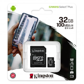 MikroSD mem.kart.32GB Kingston Select Plus klasa1 