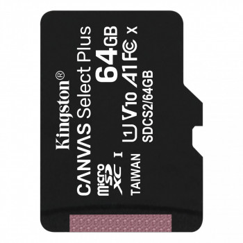 MikroSD mem.kart.64GB Kingston Select Plus bez adaptera 