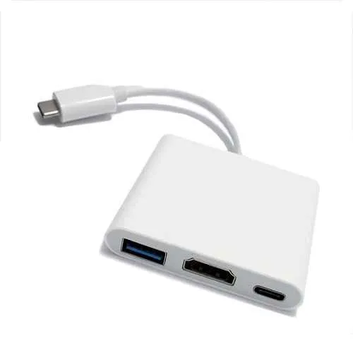 Adapter HDMI/Type C/USB na Type C srebrni AAA 