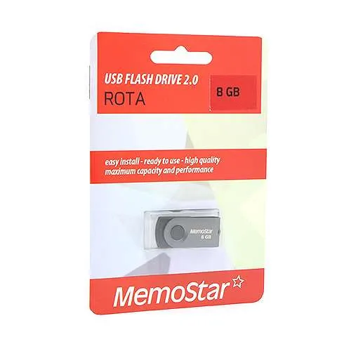 USB Flash memorija MemoStar 8GB ROTA gun metal 2.0 