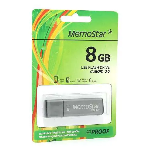 USB Flash memorija MemoStar 8GB CUBOID gun metal 3.0 