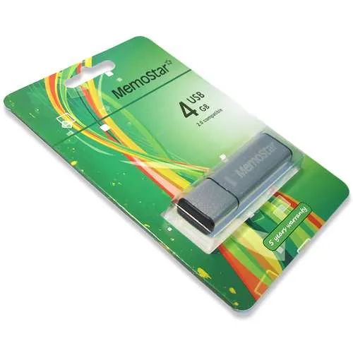 USB Flash memorija MemoStar 4GB CUBOID srebrna 