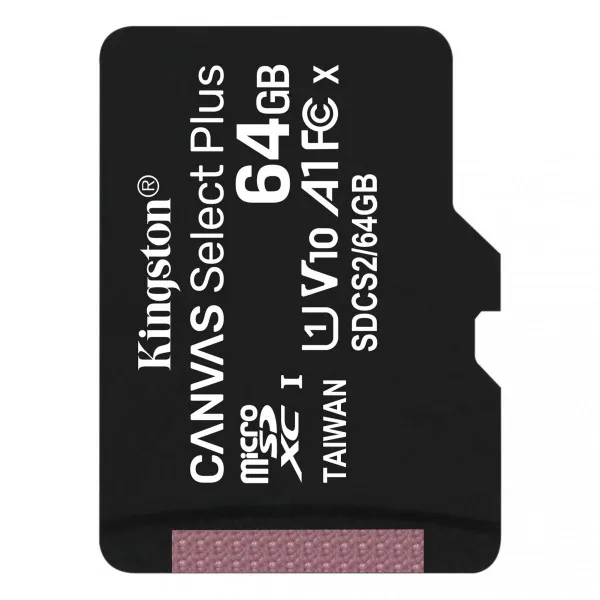 MikroSD mem.kart.64GB Kingston Select Plus bez adaptera 