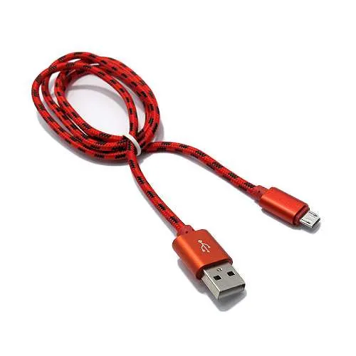 USB data kabal BRAID microUSB 1m crveni 