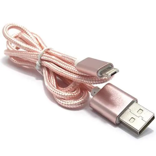 USB data kabal COMBINE micro/Iphone lightning roze 