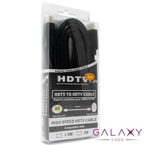 HDMI kabal na HDMI 3m FLAT crni 