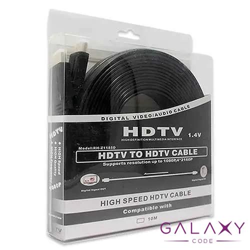 HDMI kabal na HDMI 10m FLAT crni 