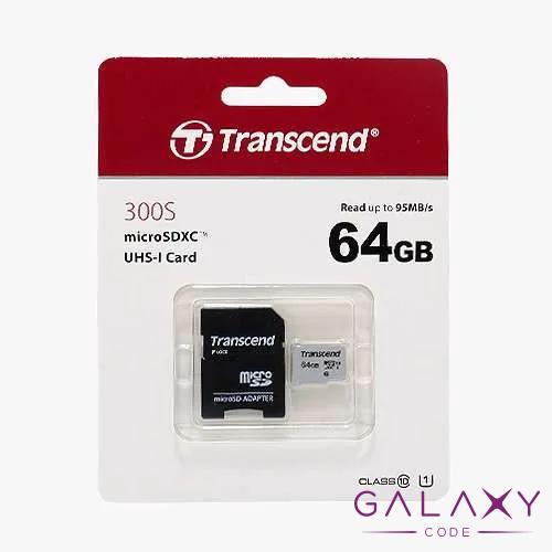 Memorijska kartica Transcend Micro SD 64GB Class 10 400x V1 + SD adapter 