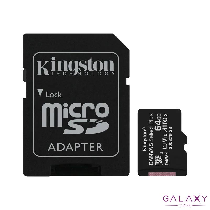 MikroSD mem.kart.64GB Kingston Select Plus klasa1 