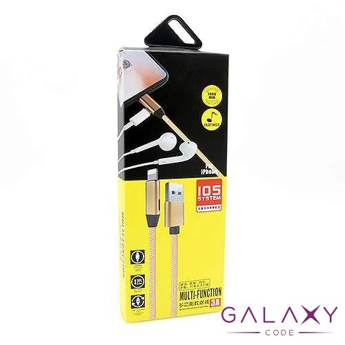USB data kabal MULTI-FUNCTION za Iphone lightning belo-srebrni 
