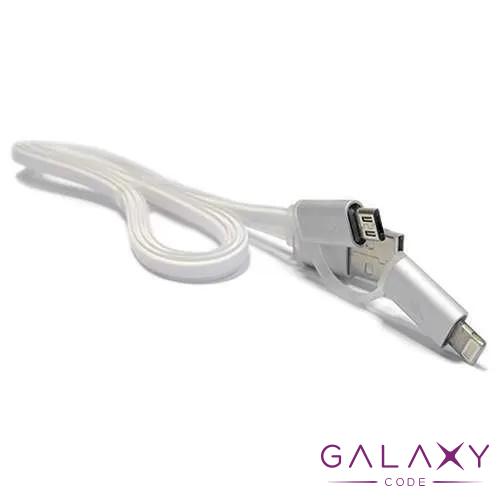 USB data kabal REMAX aurora high speed 2in1 za Iphone lightning/micro USB beli 1m 