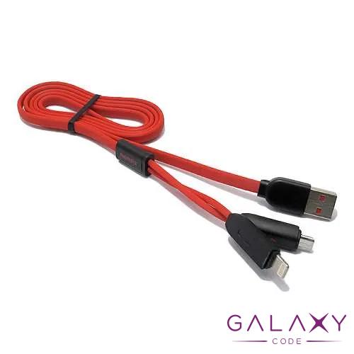 USB data kabal REMAX Twins RC-025t 2in1 za Iphone lightning/micro USB crveni 1m 